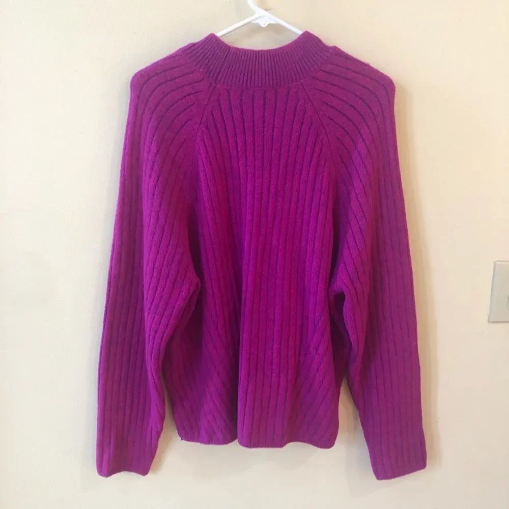 Express Ribbed Mock Neck Long Sleeve Sweater - Picture 8 of 8